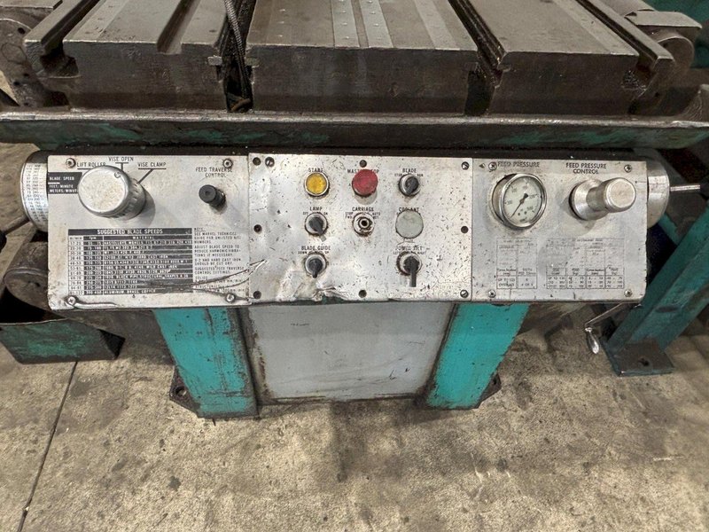 18” X 20” MARVEL MODEL #81-9/M3M SEMI-AUTO MITRE HEAD VERTICAL BAND SAW: STOCK #23008