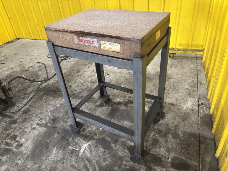 24&quot; X 18&quot; X 4.5&quot; STARRETT GRADE A GRANITE INSPECTION TABLE LAYOUT PLATE ON STAND: YOBRO #23852