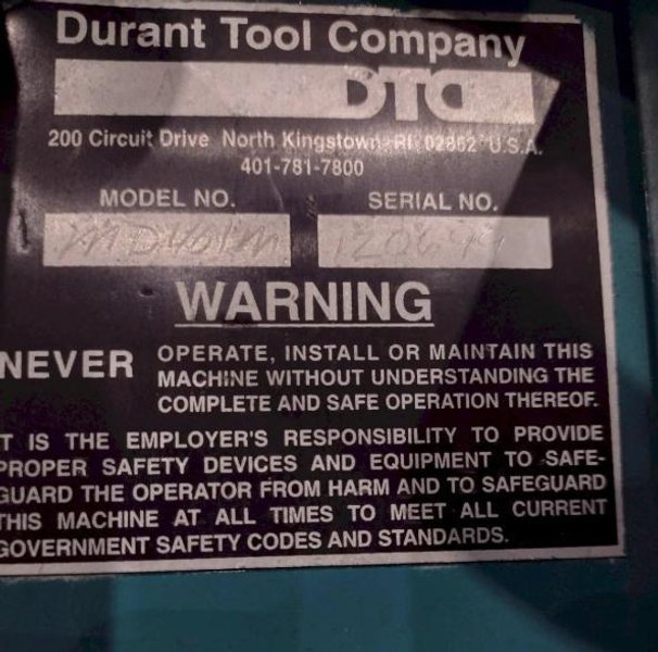 4,000 LB X 16" DURANT MODEL #MD-401-M MOTORIZED UNCOILER COIL REEL. STOCK # 0540326