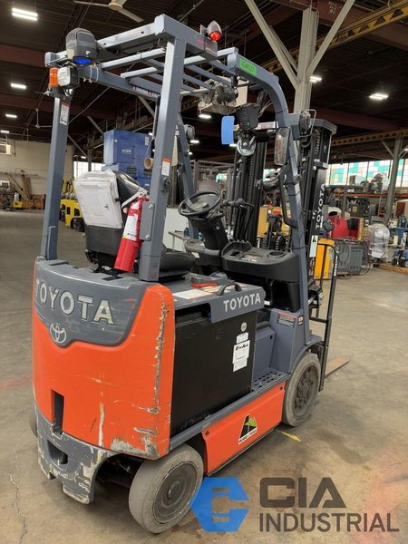 2021 - 4,000 LB. TOYOTA MODEL 8FBCU20-COMP SIT-DOWN ELECTRIC FORKLIFT