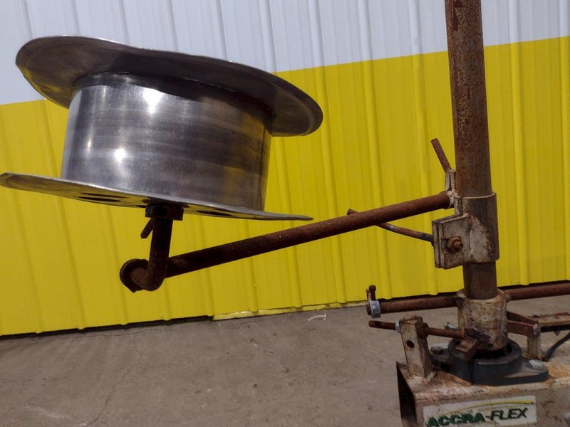 5,500 LBS X 48" AWC (ACCRA-WIRE CONTROLS) MODEL #F-200AF HORIZONTAL PALLET TYPE POWERED DE-COILER: STOCK #19258