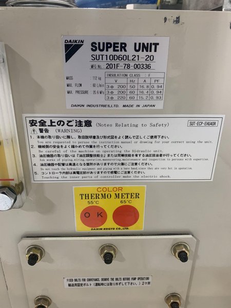 Daikin Used Hydraulic Power Pack Unit, 16 gpm, 3,000 psi, Model SUT10D60L21-20