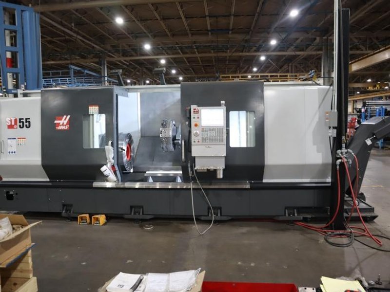 Haas ST-55 CNC Lathe Turning Center, 12.5" Hole, 12 Station Turret, Tailstock, (2) 26" Chucks, 1,000 PSI Coolant - NEW 2023