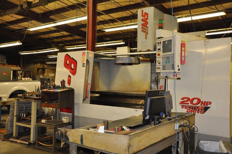 Haas VF-8 VMC, 1999- Chip Auger, Rigid Tapping, Programable Coolant Nozzle