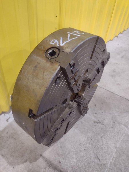 18” DIAMETER 4-JAW LATHE CHUCK, 5&quot; CENTER HOLE: STOCK #21776