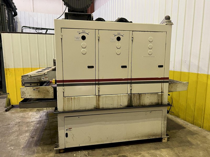 63&quot; MIDWEST AUTOMATION MODEL #N3-6375 3 HEAD WET TYPE BELT DEBURRING GRINDER MACHINE: STOCK 18225