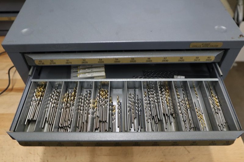 Huot Number Wire Guage Drill Index 5 Drawer- Auction Item