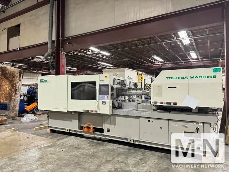240 TON 9.28 OZ TOSHIBA MODEL EC240NIIV30-6A SILICONE LIM INJECTION MOLDING MACHINE MFG 2007 TWO AVAILABLE