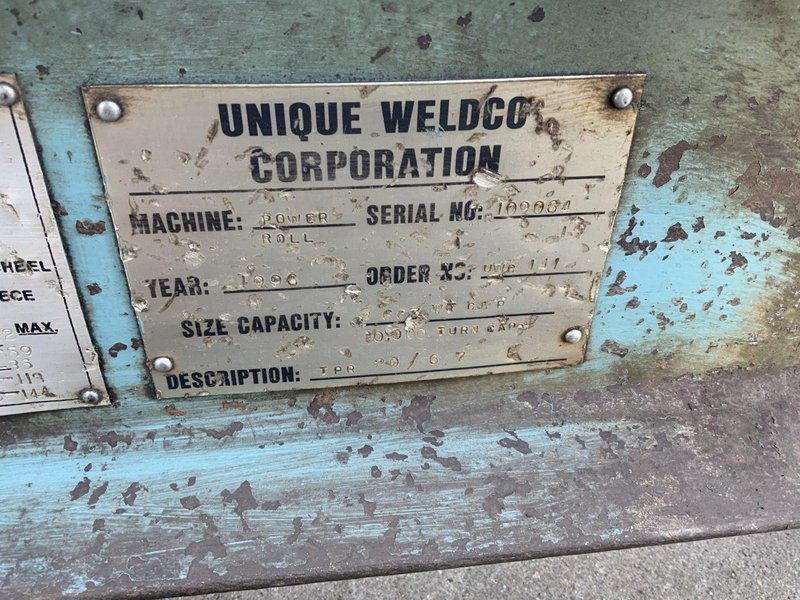 13,600 LB UNIQUE WELDCO POWER TANK TURNING ROLLS: STOCK #81383