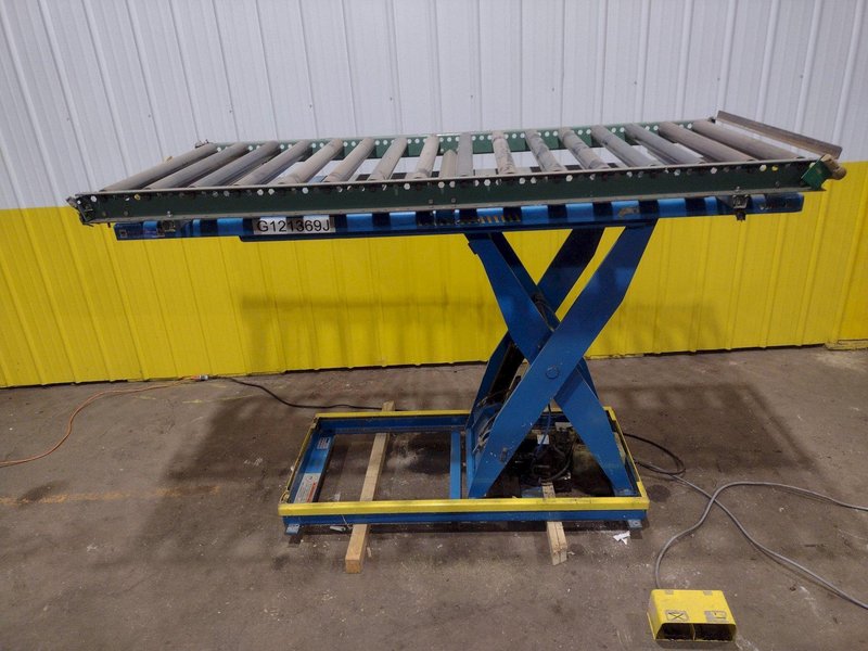 3,500 LBS X 30" X 96" BISHAMON ROLLER TOP HYDRAULIC LIFT TABLE: STOCK #20965