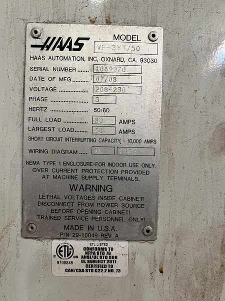 HAAS VF-3 YT/50 STOCK #3405