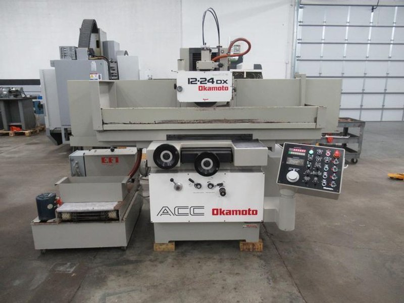 Okamoto ACC-12.24 DX Automatic Surface Grinder, 12"x 24", Incremental Downfeed, Over Wheel Dresser,  Coolant