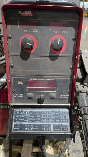 Lincoln Electric PowerWave 455M w/ Controls, Wire Feeder and Cooler USED