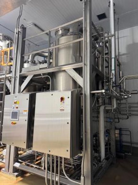 Buflovac / Hebeler 12-04878 Double-Effect Rising/Falling Film Evaporator System, 2017 – 6,500 lb/hr 316L SS Food/Protein Concentrator