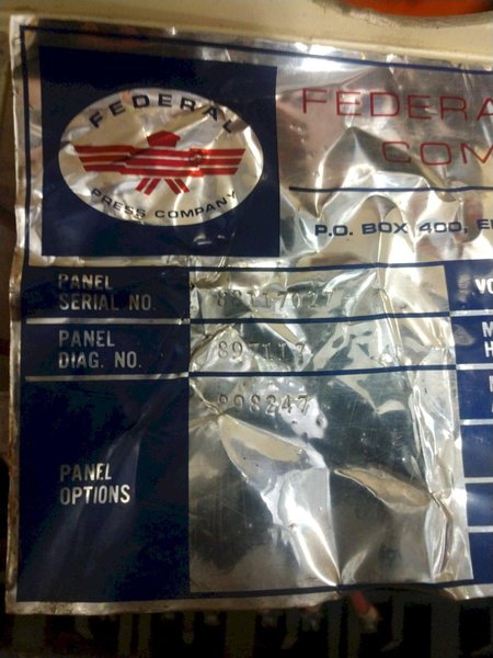 46 TON FEDERAL OBI PRESS; 2" STROKE, NEW 1989: STOCK #14321