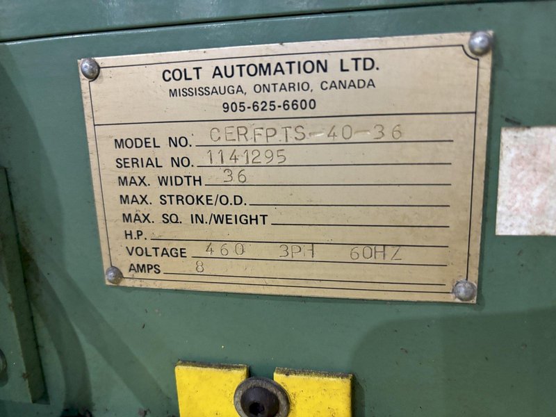 36&quot; COLT MODEL #CERFPTS-40-36 SERVO PRESS FEED: STOCK #20653