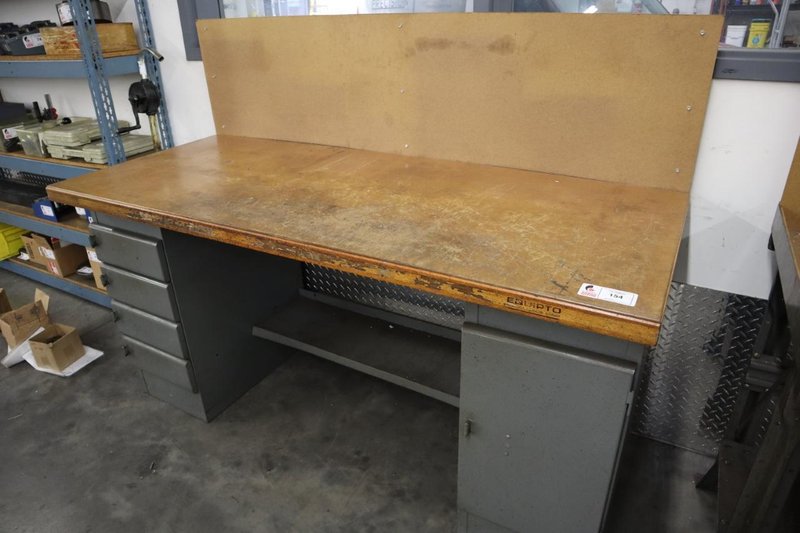Equipto Heavy Duty Steel Work Bench with Wood Top and Lower Drawers- Auction Item