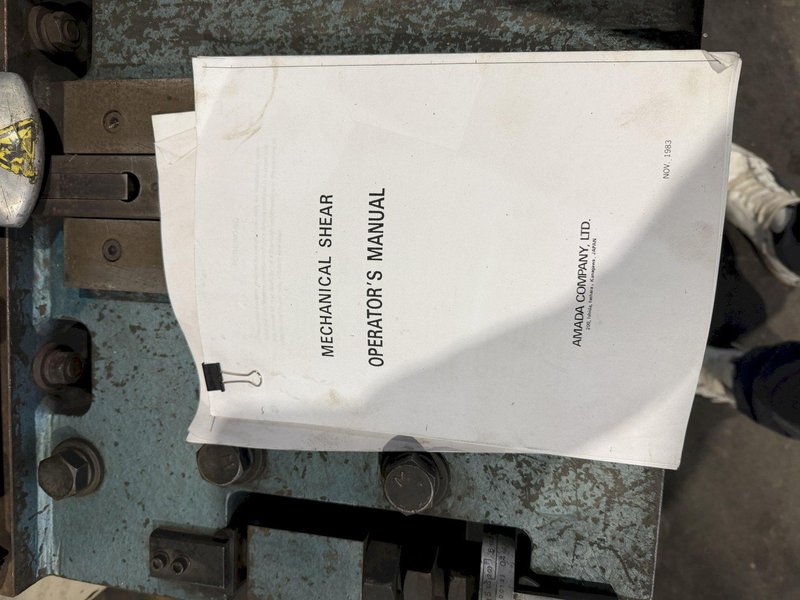 78" X .250" AMADA M–2060 MECHANICAL SQUARING SHEAR. STOCK # 1001225