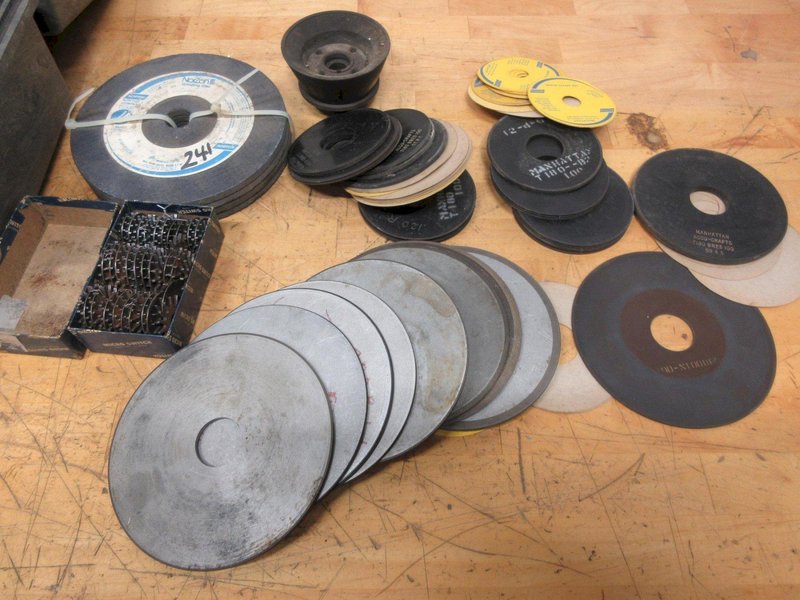 Diamond Tool Grinder Wheels 1-1/4" Arbor Assorted Types and Sizes, NorZon III Grinding Discs, Box of Grinding Wheel Dressers- Auction Item