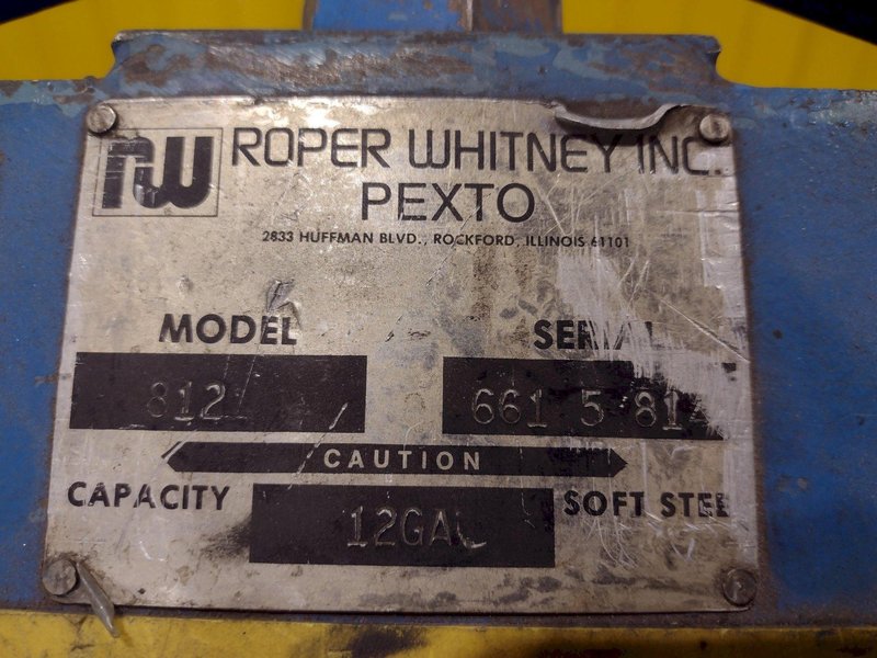 8&#039; X 12 GA PEXTO ROPER WHITNEY MODEL #812 APRON BRAKE: STOCK #23150
