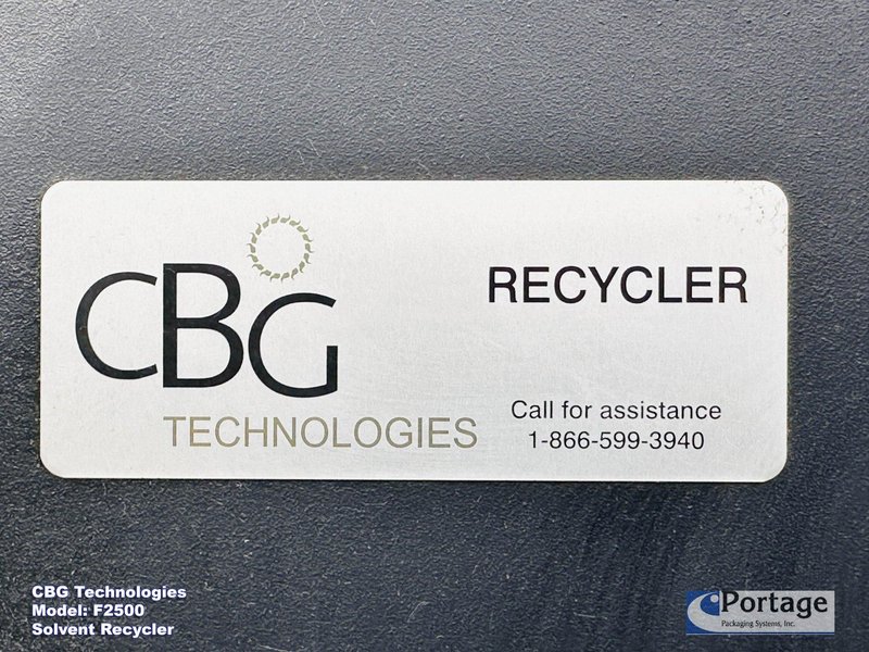 CBG Technologies Model: F2500  ||  Solvent Recycler