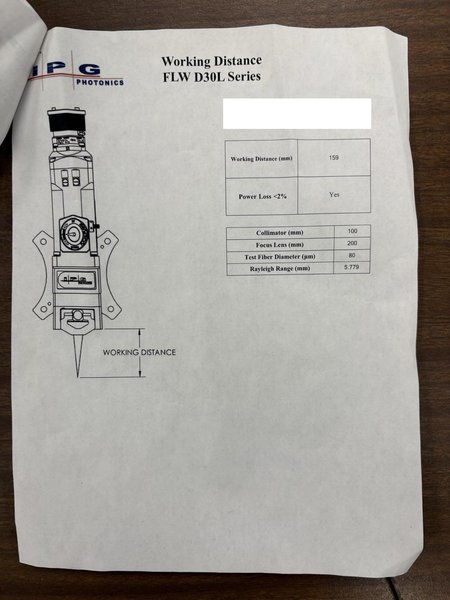 IPG SYS-MA-QW533SA00NCM2 Multi-Axis Fiber Laser Welding System, 2016