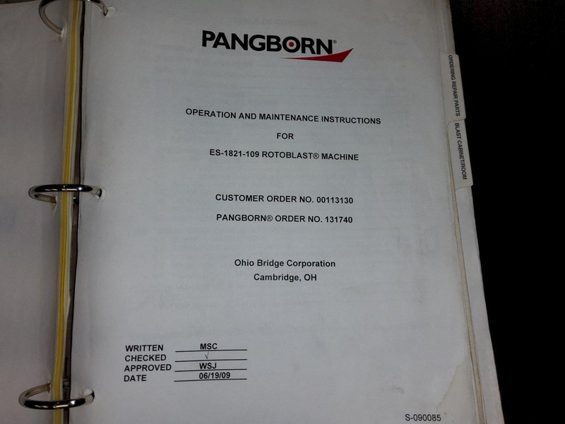 4 WHEEL PANGBORN MODEL #ES-1821-109 ROTOBLAST STRUCTURAL STEEL BLAST MACHINE: YOBRO #24788