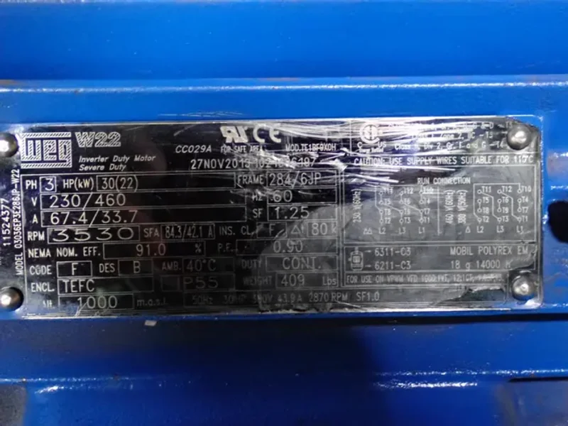 WEG 30 HP MOTOR  -  03036EP3E286JP-W22