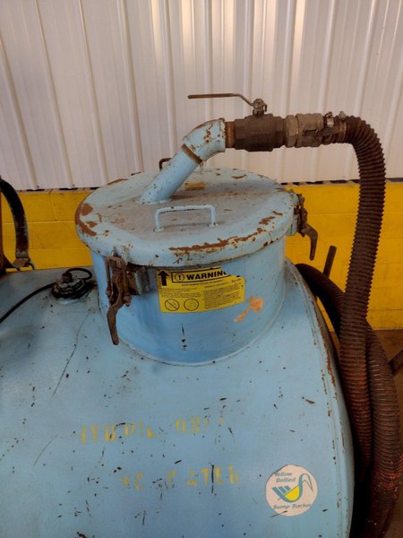 200 GALLON YELLOW BELLIED KOHLER GAS POWERED ROLLING HYDRAULIC OIL VACUUM SUMP SUCKER CART: STOCK #16072