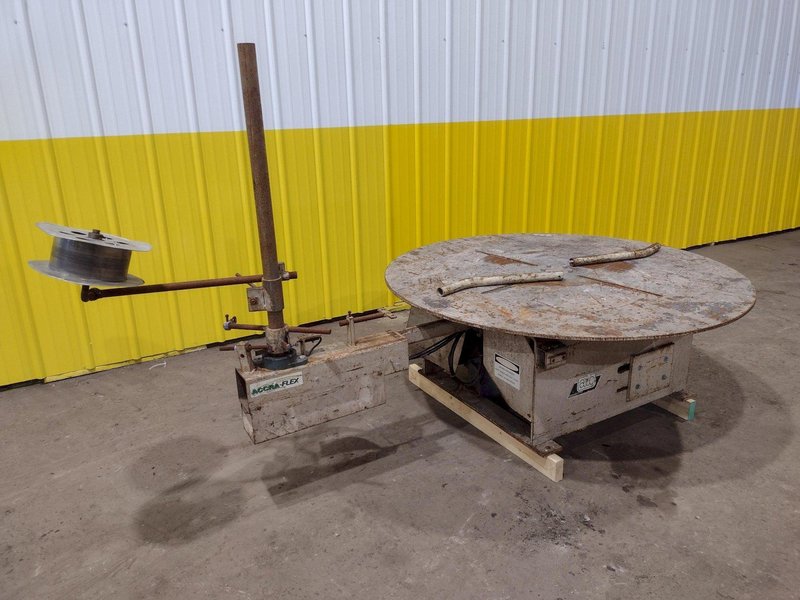 5,500 LBS X 48" AWC (ACCRA-WIRE CONTROLS) MODEL #F-200AF HORIZONTAL PALLET TYPE POWERED DE-COILER: STOCK #19258