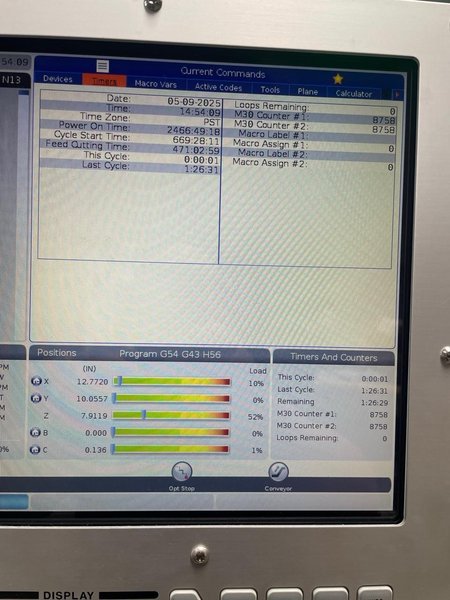 Haas UMC-750SS Universal Machining Center, 2023 – 70 Tool SMTC, TSC, Programmable Coolant, Chip Conveyor, High Pressure Coolant