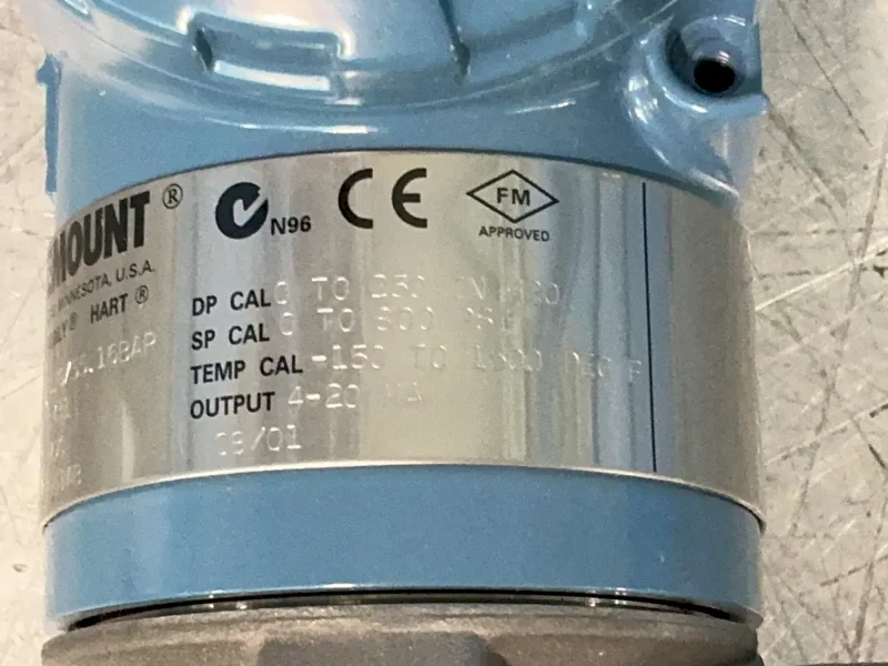 ROSEMOUNT 800PSIG PRESSURE TRANSMITTER  -  3095MA2CABA15AA001AB