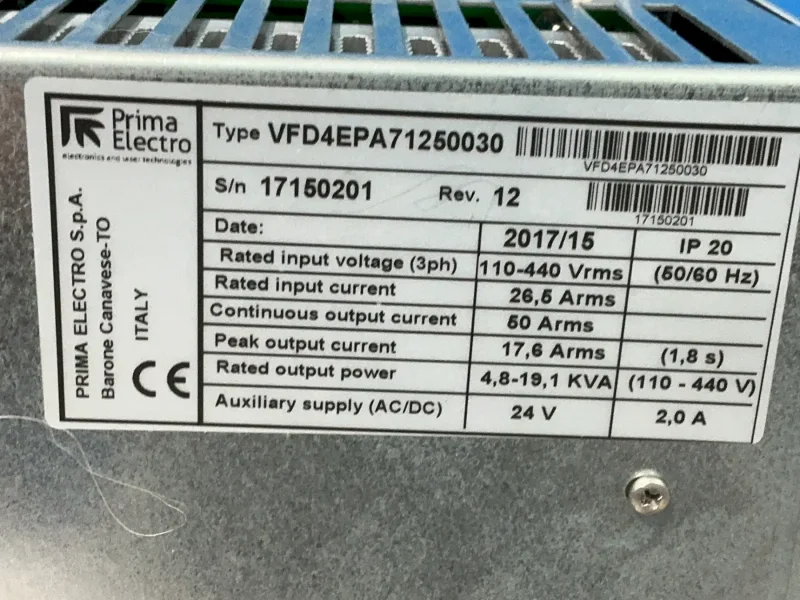 PRIMA ELECTRO SERVO DRIVE  -  VFD4EPA71250030