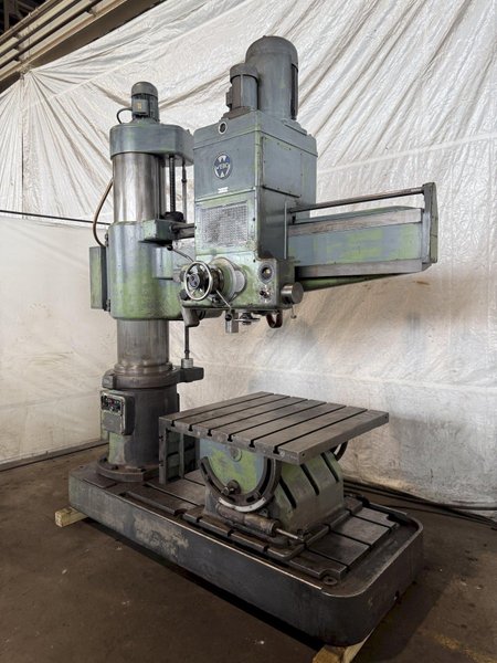 5' X 15" WEBO RADIAL ARM DRILL. STOCK # 0222126