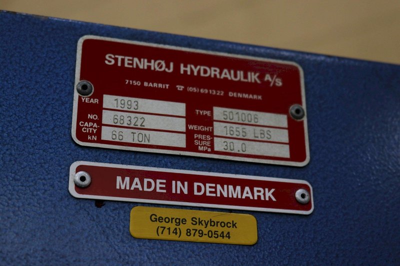 66 TON STENHOJ HYDRAULIC H FRAME PRESS: STOCK #73108