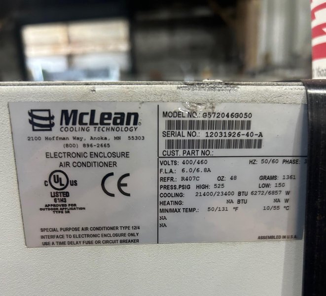 214000 BTU McLean Model: G572046G050 Cooling Technology Electronic Enclosure Air Conditioner: STOCK 24420