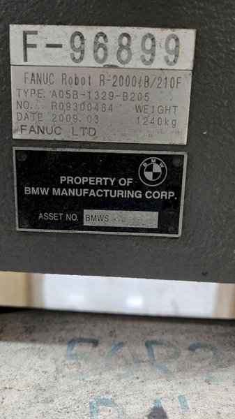 FANUC ROBOT R2000IB/210F W/ R-30IA Controls USED