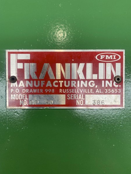 50 TON FRANKLIN (FMI) MODEL #SP-50 HYDRAULIC CUTOFF PRESS: STOCK #16972