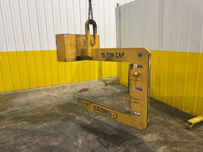 15 TON X 60&quot; CALDWELL MODEL 82RCS-15-60 C HOOK COIL LIFTER &amp; PARKING STAND: STOCK #22721