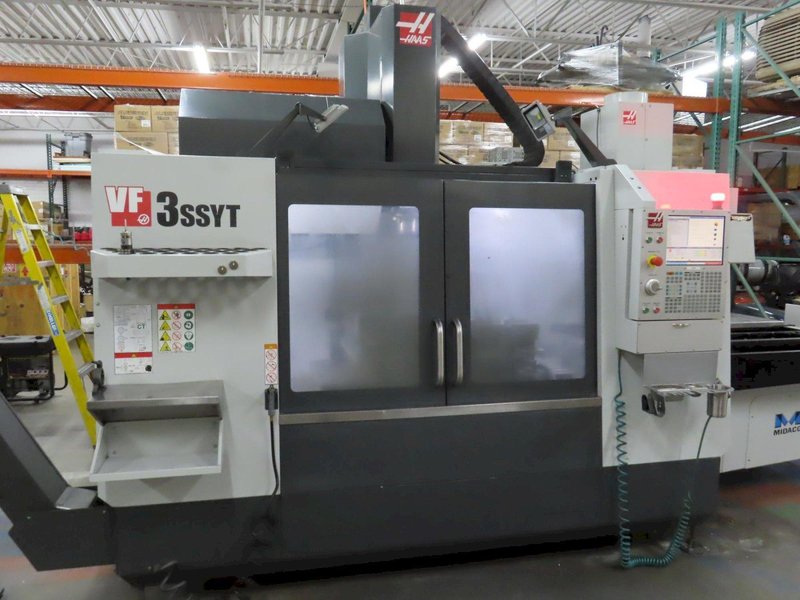 Haas VF-3SSYT CNC Vertical Machining Center with Midaco Pallet Changer, Thru Spindle Coolant, Probing