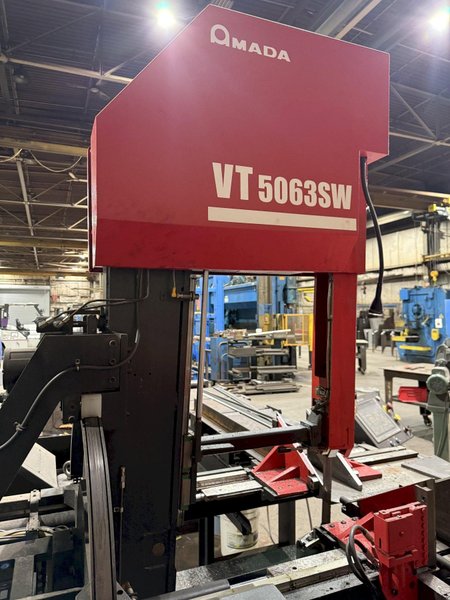 20” X 24” AMADA VT-5063SW CNC VERTICAL TILT-FRAME BANDSAW W/ 96” AUTO FEED SYSTEM. (NEW IN 2025) STOCK #1218725