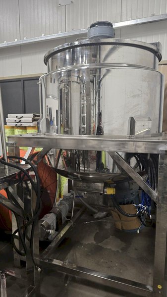 Samfull SF-720-8 8 Lane Liquid Stick Pack Machine with Counter, Cartoner, 1000L Homogenizing Mixer and Transfer Pump, 2024 – Complete Liquid Stick Pack Processing and Packaging Line