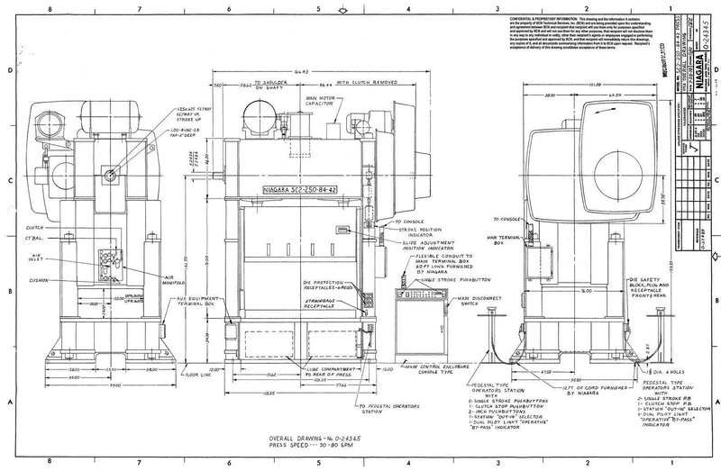 250 TON NIAGARA MODEL #SC2-250-84-42 SSDC STAMPING PRESS 10" STROKE : YOBRO 24783