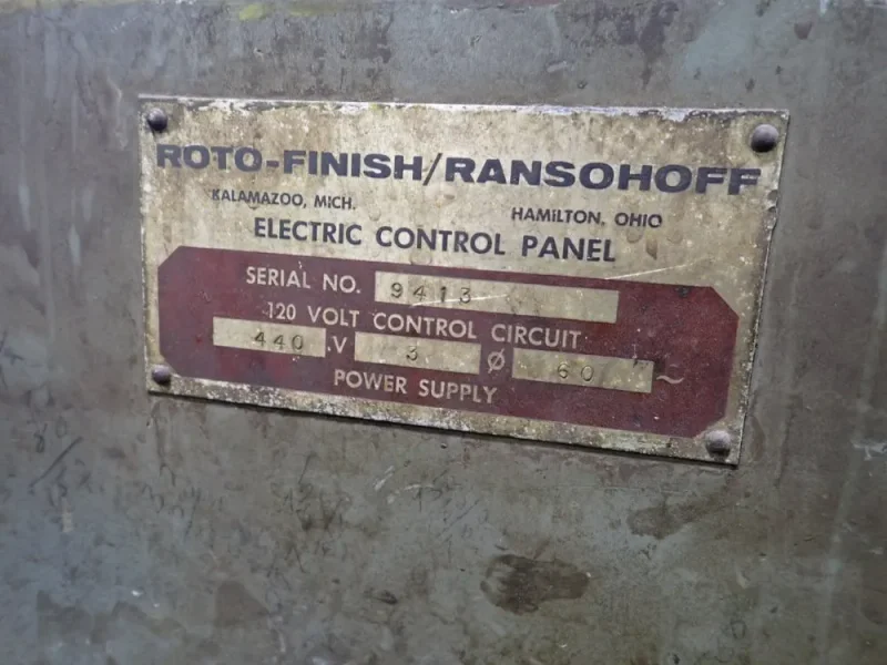 ROTO-FINISH/RANSOHOFF 38" X 15" X 20" VIBRATORY FINISHING MACHINE