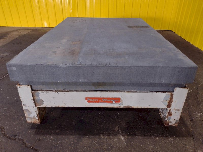6&#039; X 4&#039; X 5&quot; COLLINS MICROFLAT GRANITE INSPECTION SURFACE PLATE AND TABLE STAND: STOCK #19004