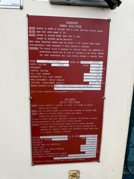 1,100 Lb. x 6&quot; x .05&quot; AIDA SERVO FEEDLINE W/ DUAL UNCOILER. STOCK # 0130225.