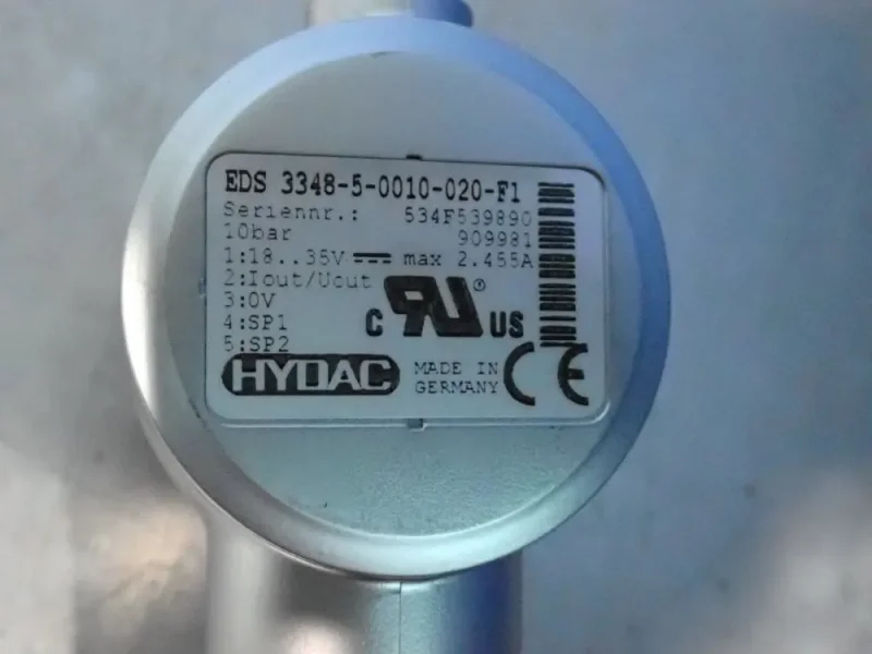 HYDAC ELECTRONIC PRESSURE SWITCHES  -  EDS 3348-5-0010-020-F1