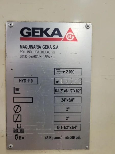 NEW 2000 GEKA HYDRACROP 110S IRONWORKER
