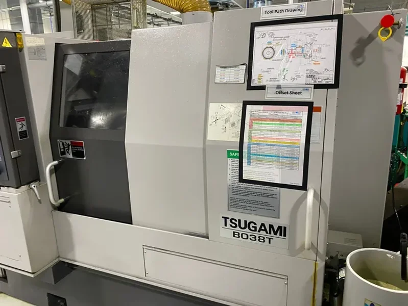 2018 TSUGAMI B038T Automatic Screw Machine w/ Chip Conveyor &amp; Bar Feeder