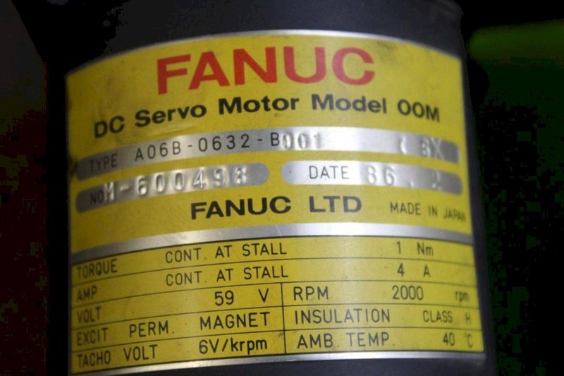 (4) FANUC 00M DC SERVO MOTOR. STOCK # 0681524